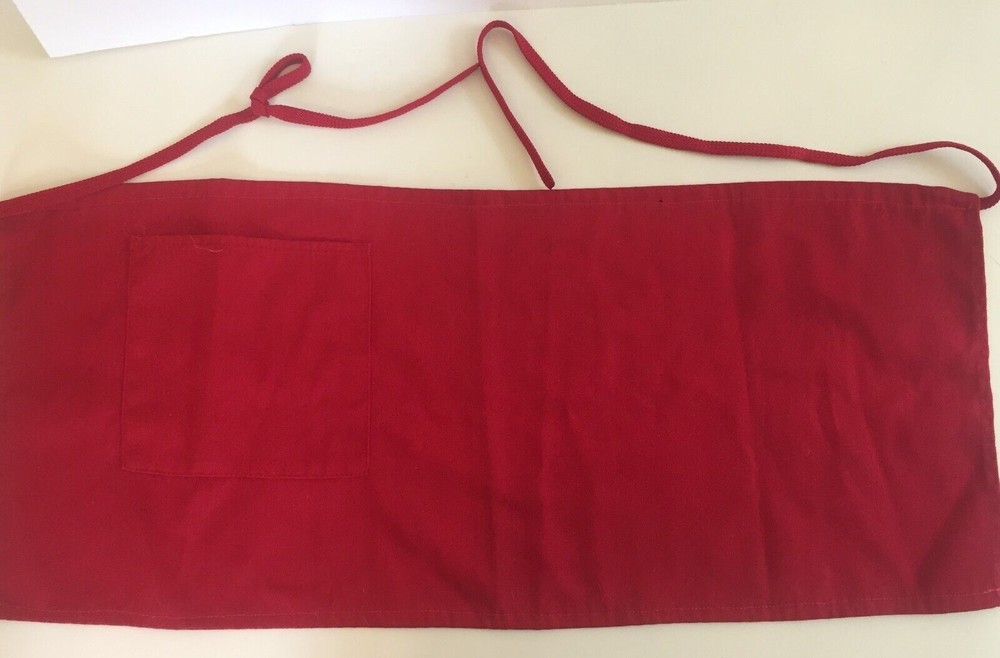 Waitress Waiter Waist Apron 1 Pocket Restaurant Style Uniform Apron